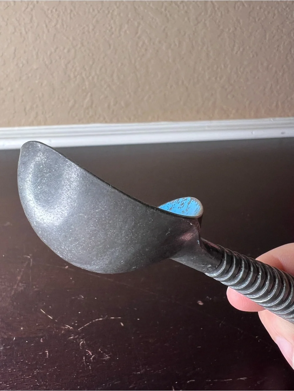 Vintage 1950s Robin’s Egg Blue Aluminum Monobody Ice Cream Scoop, Kitchenalia